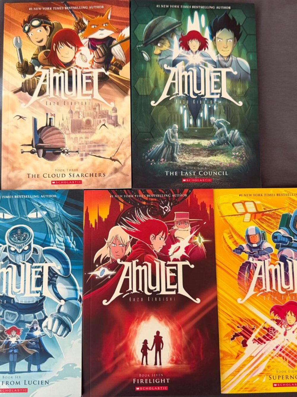 Amulet Graphic Novel Lot – Books 3, 4, 6, 7 & 8 by Kazu Kibuishi – Brand New